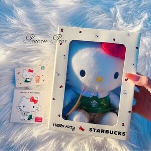 Starbucks Hello Kitty Plush with Red Bow with hello kitty card